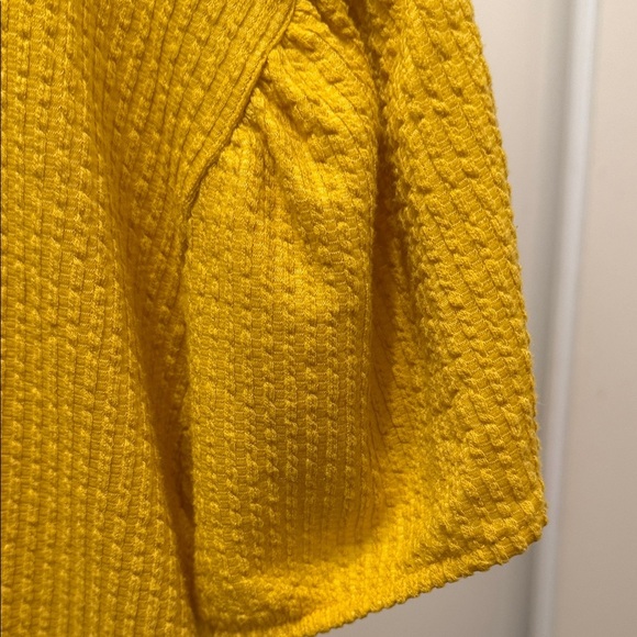 LC Lauren Conrad Mustard Textured Knit Top Sz XL Coastal Beach - Picture 7 of 9